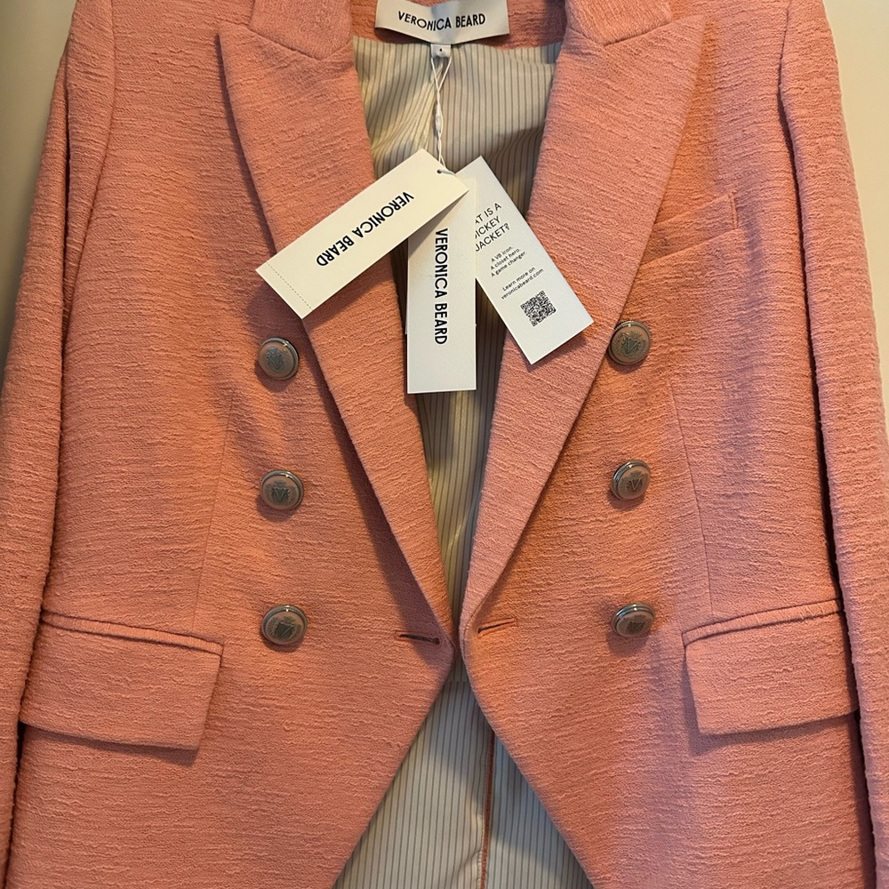 NWT Veronica  Beard Light Pink Women's Dickey Blazer